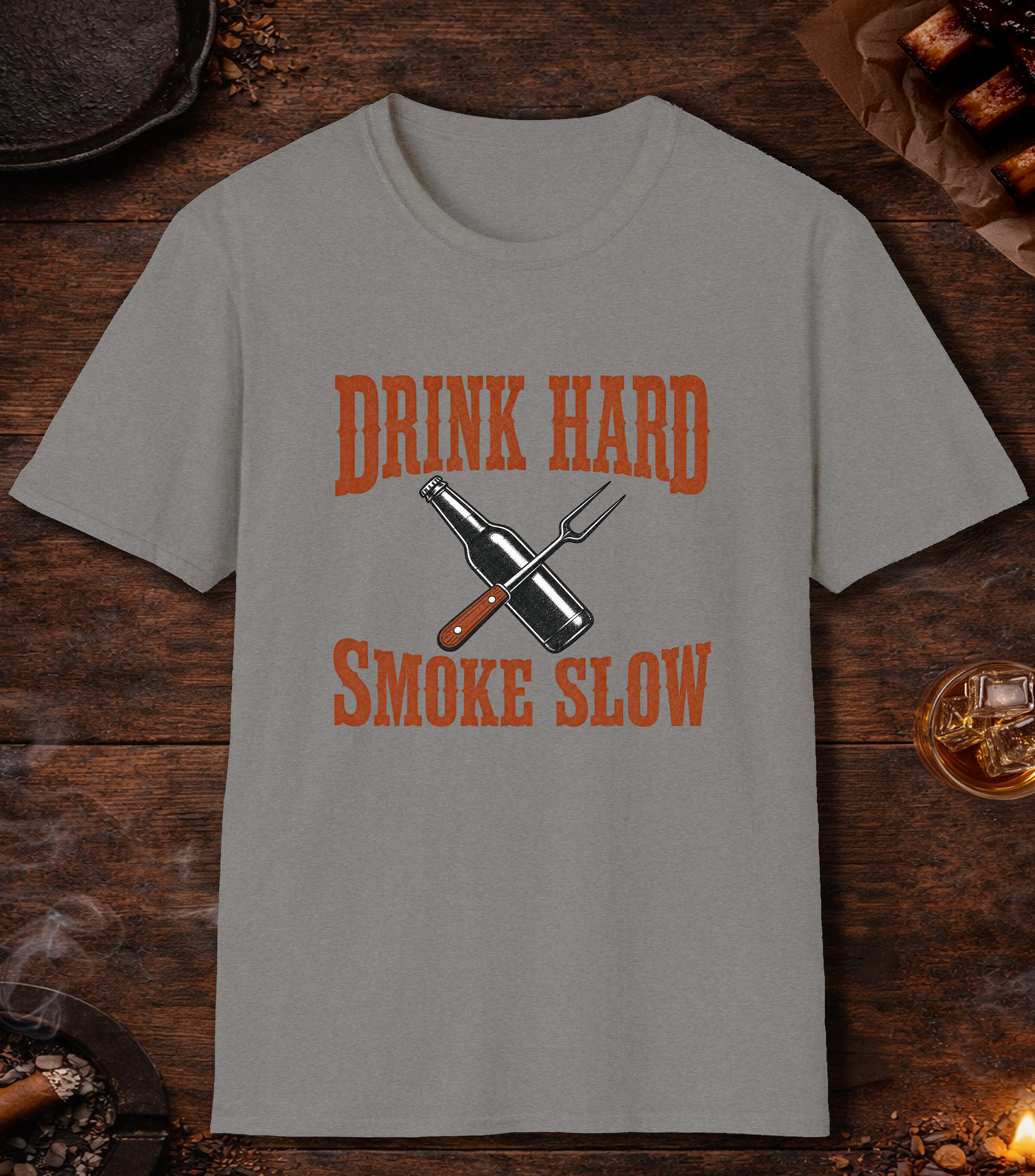 Drink Hard Smoke Slow T-Shirt - Sport Grey
