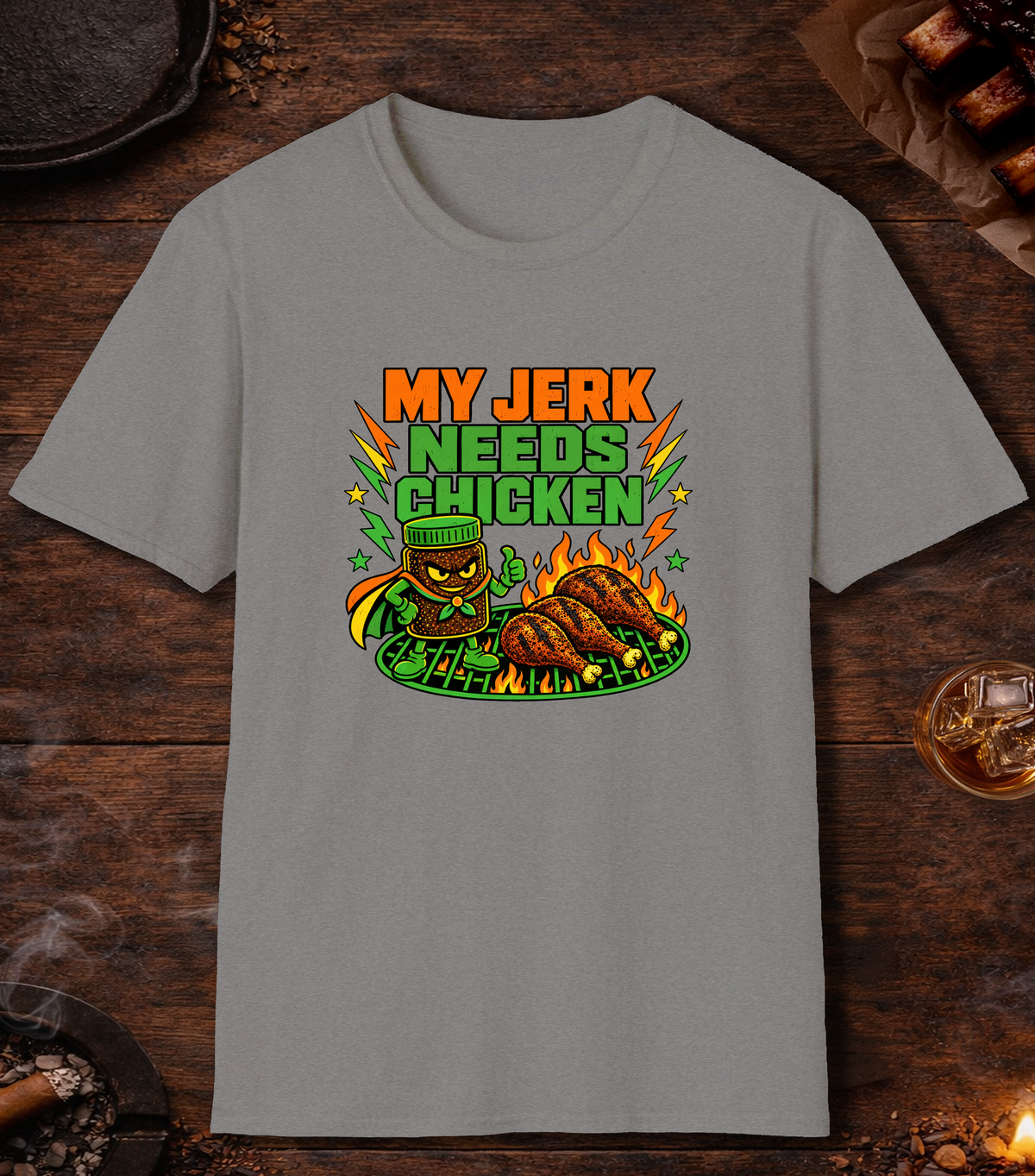 Jerk Needs Chicken - Sport Grey