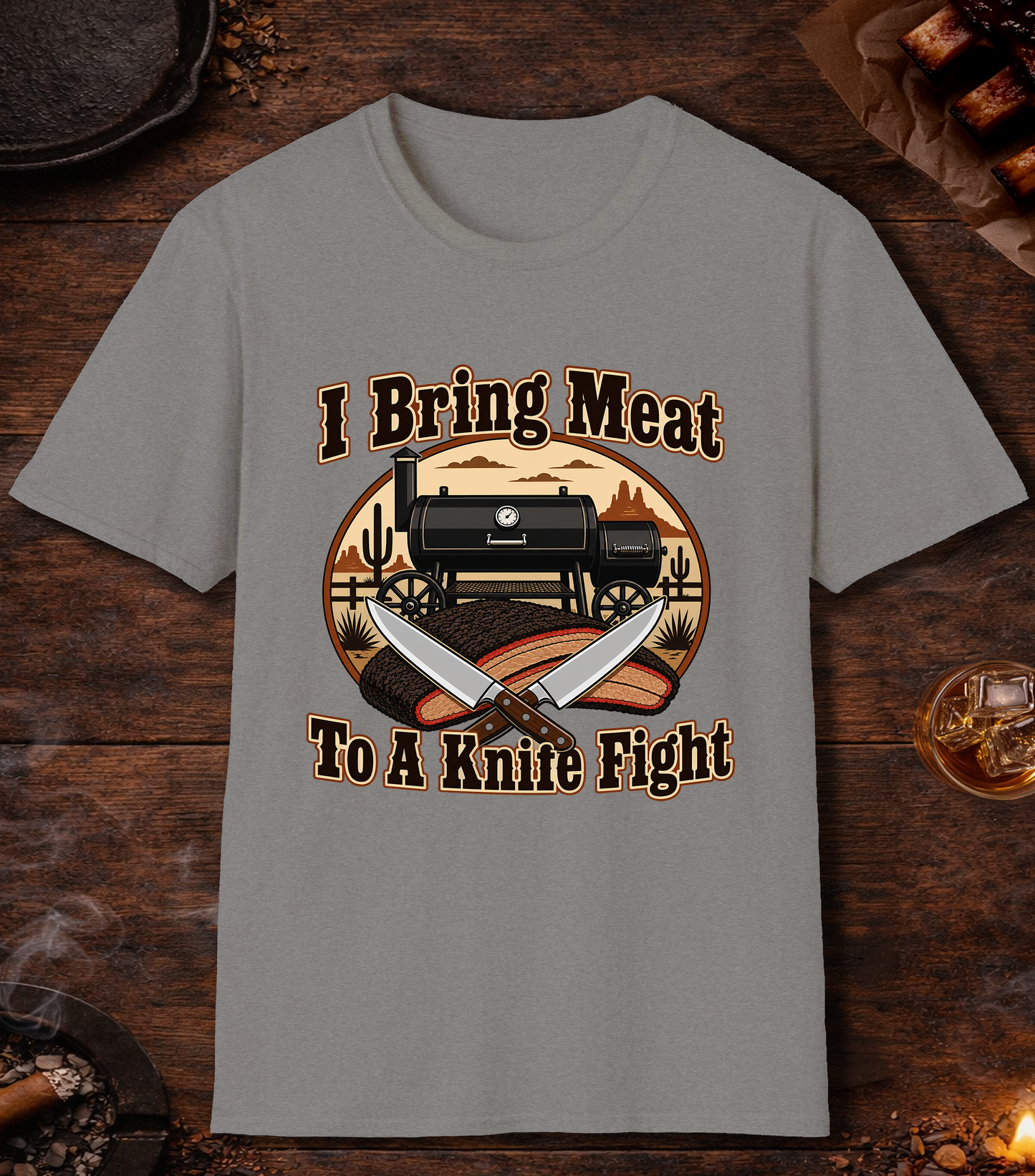 I Bring Meat To A Knife Fight - Sport Grey