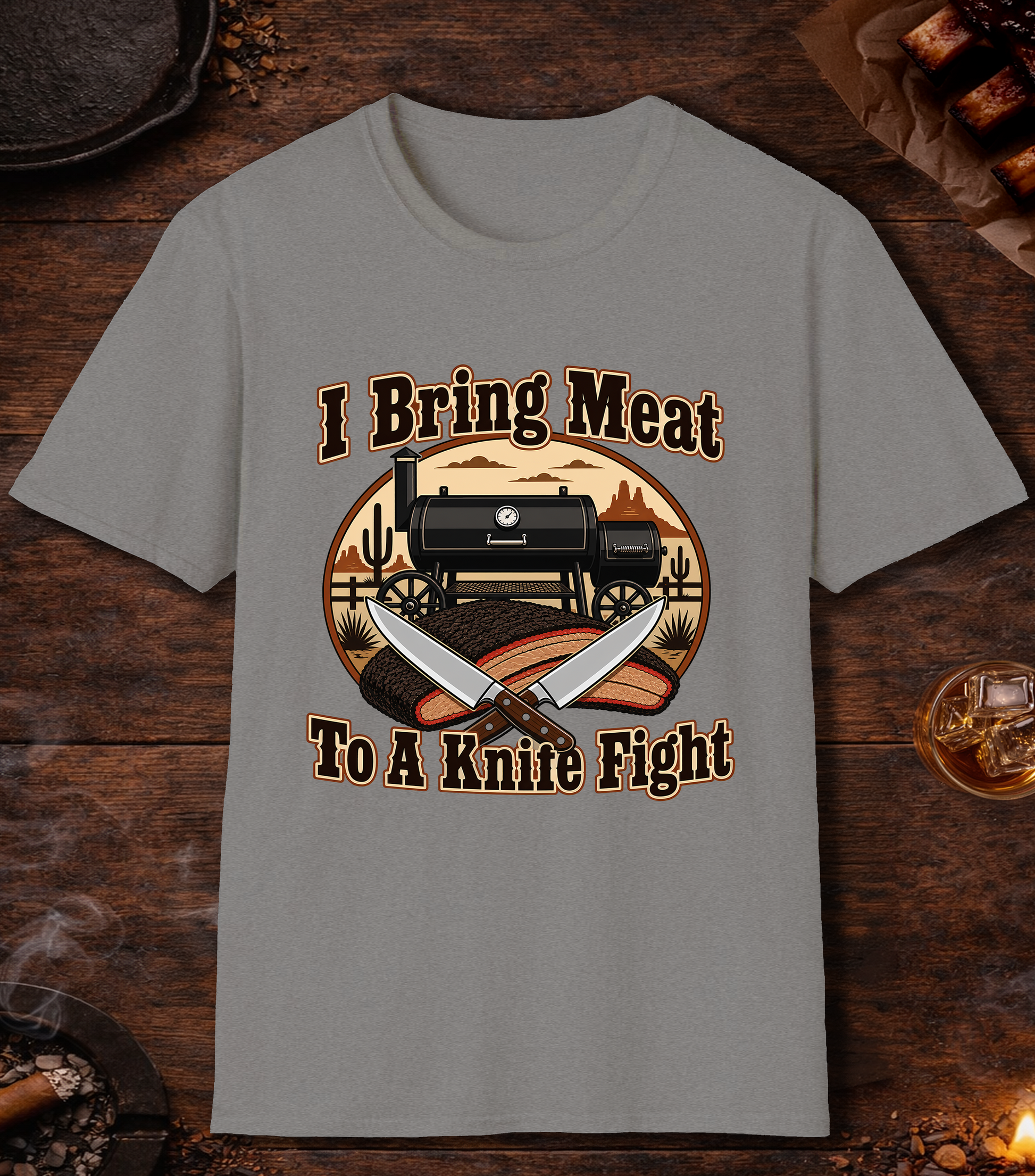 I Bring Meat To A Knife Fight - Sport Grey