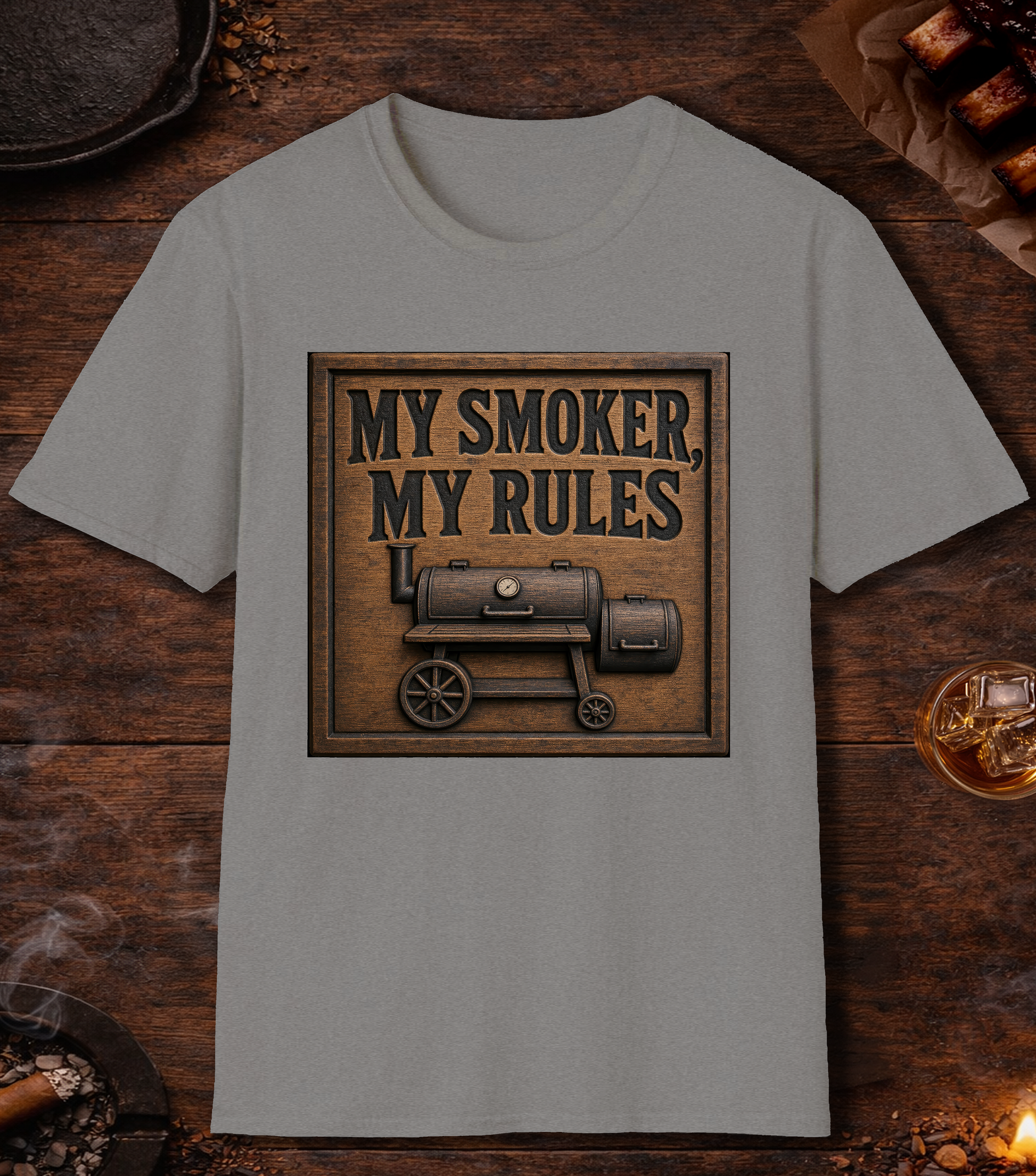 My Smoker My Rules T-Shirt - Sport Grey