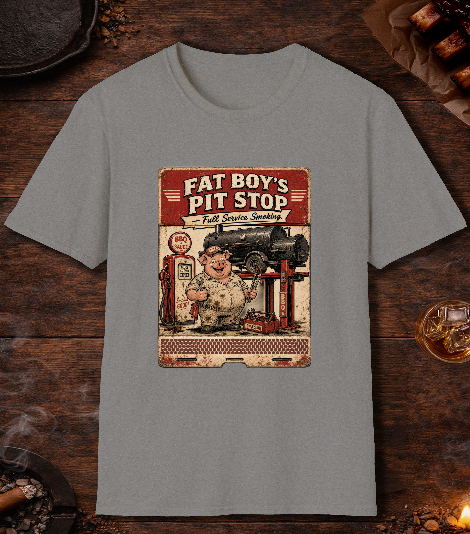 Fat Boy's Matchbook T-Shirt - Sport Grey