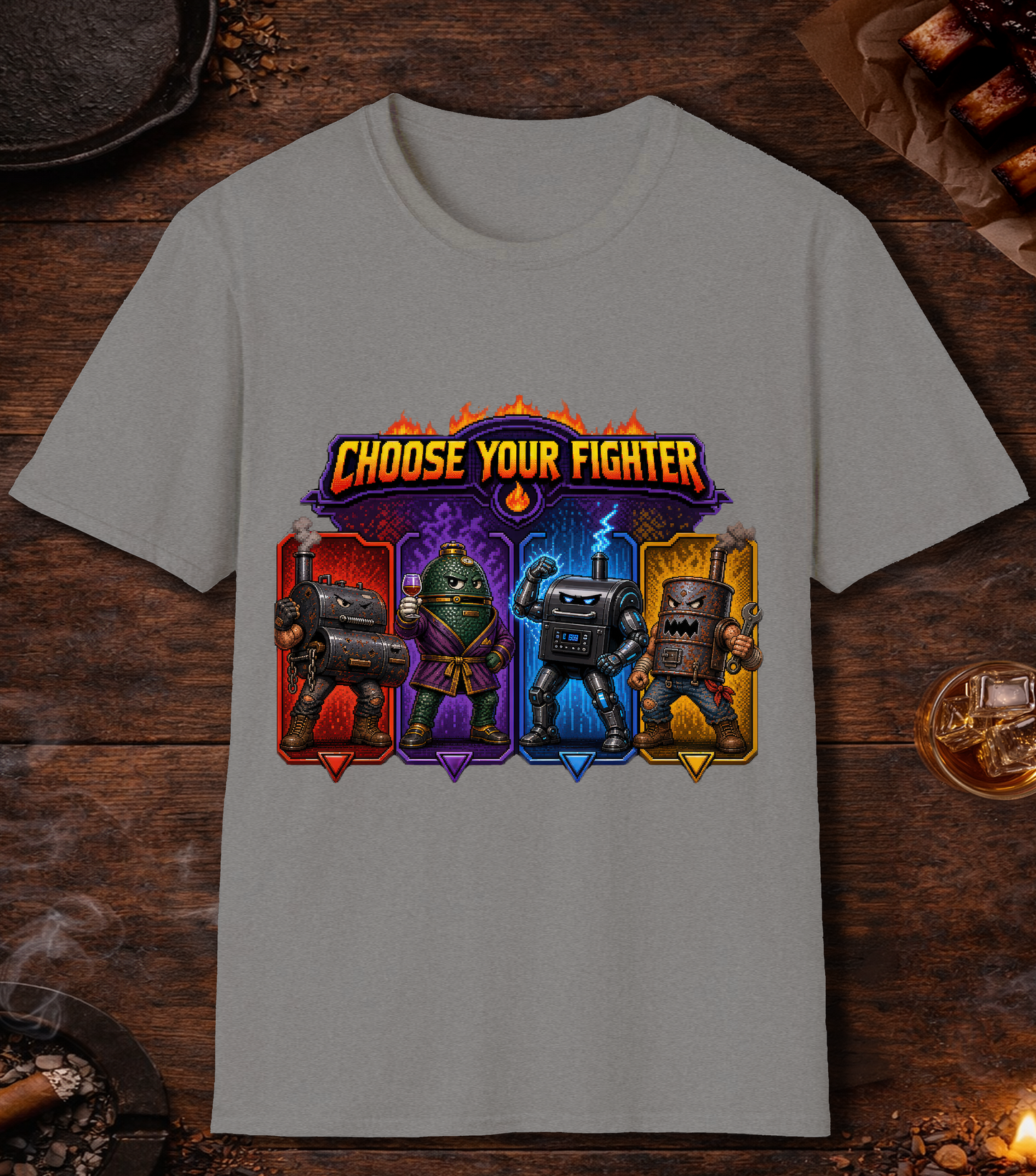 Choose Your Fighter T-Shirt - Sport Grey