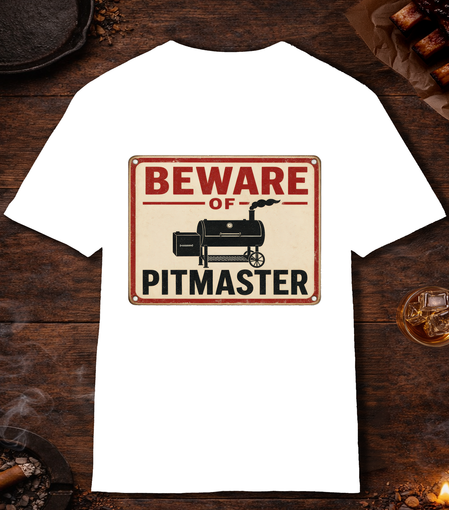 Beware of Pitmaster T-Shirt - White