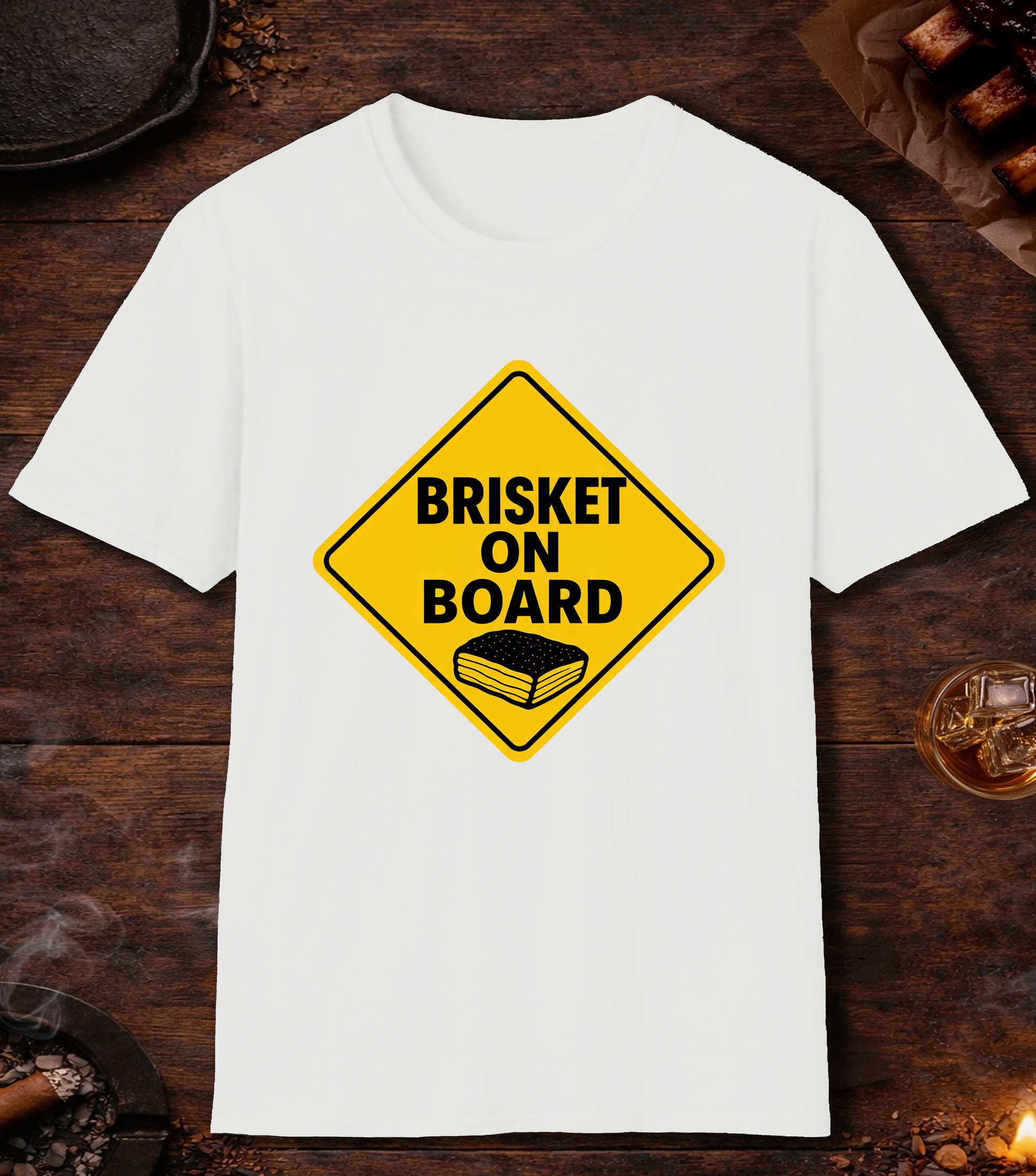 Brisket on Board T-Shirt - White
