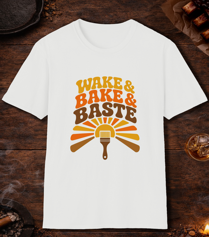 Wake and Bake and Baste T-Shirt - White