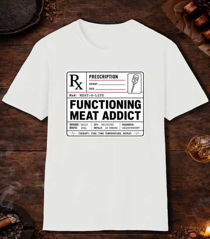 Functioning Meat Addict T-Shirt - White