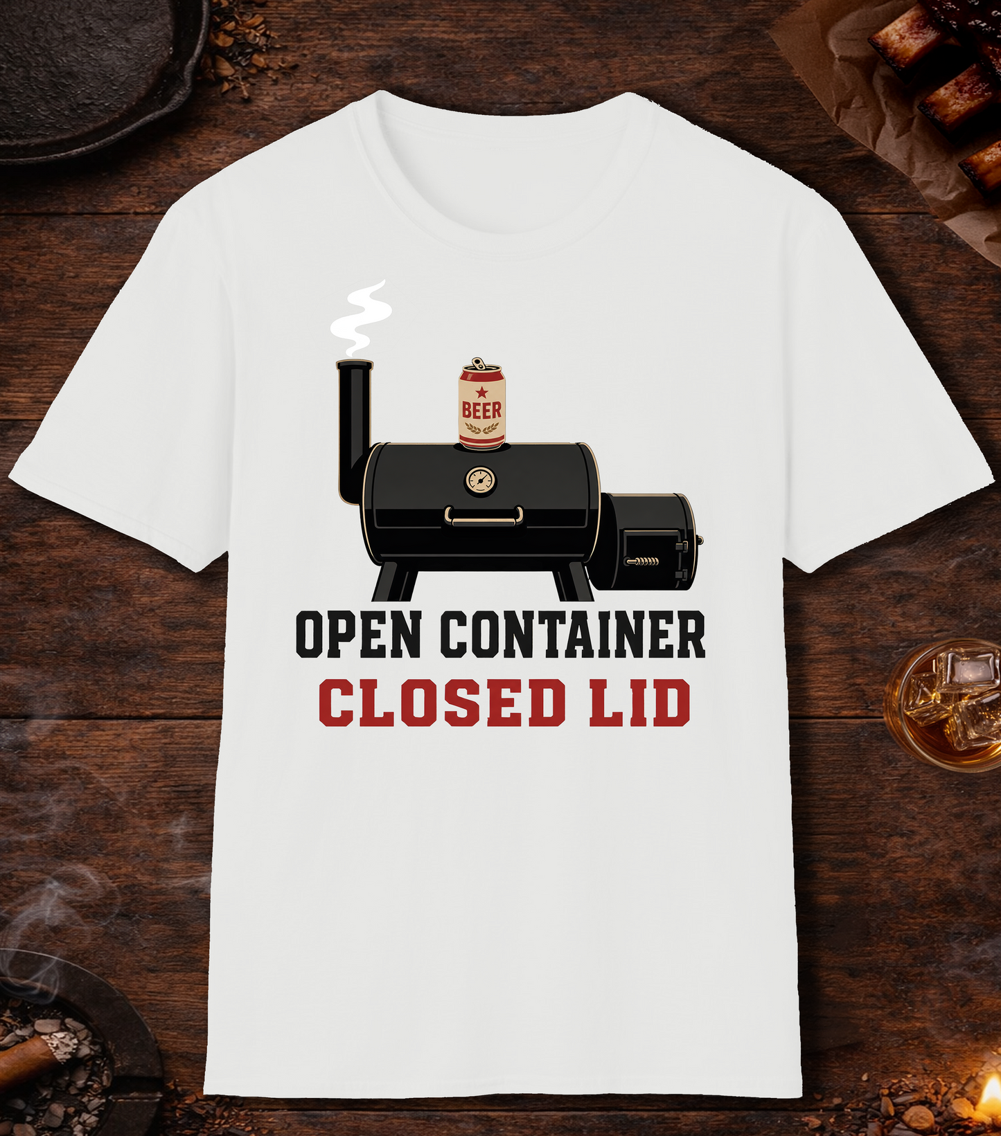 Open Container Closed Lid - White