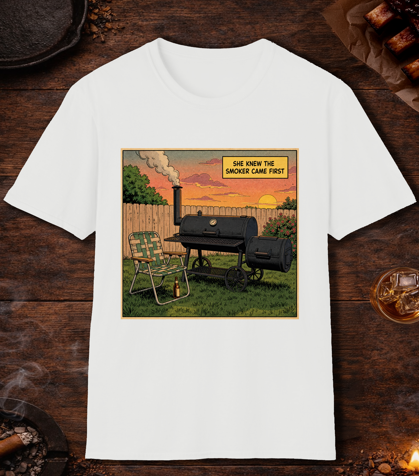 Smoker Came First T-Shirt - White