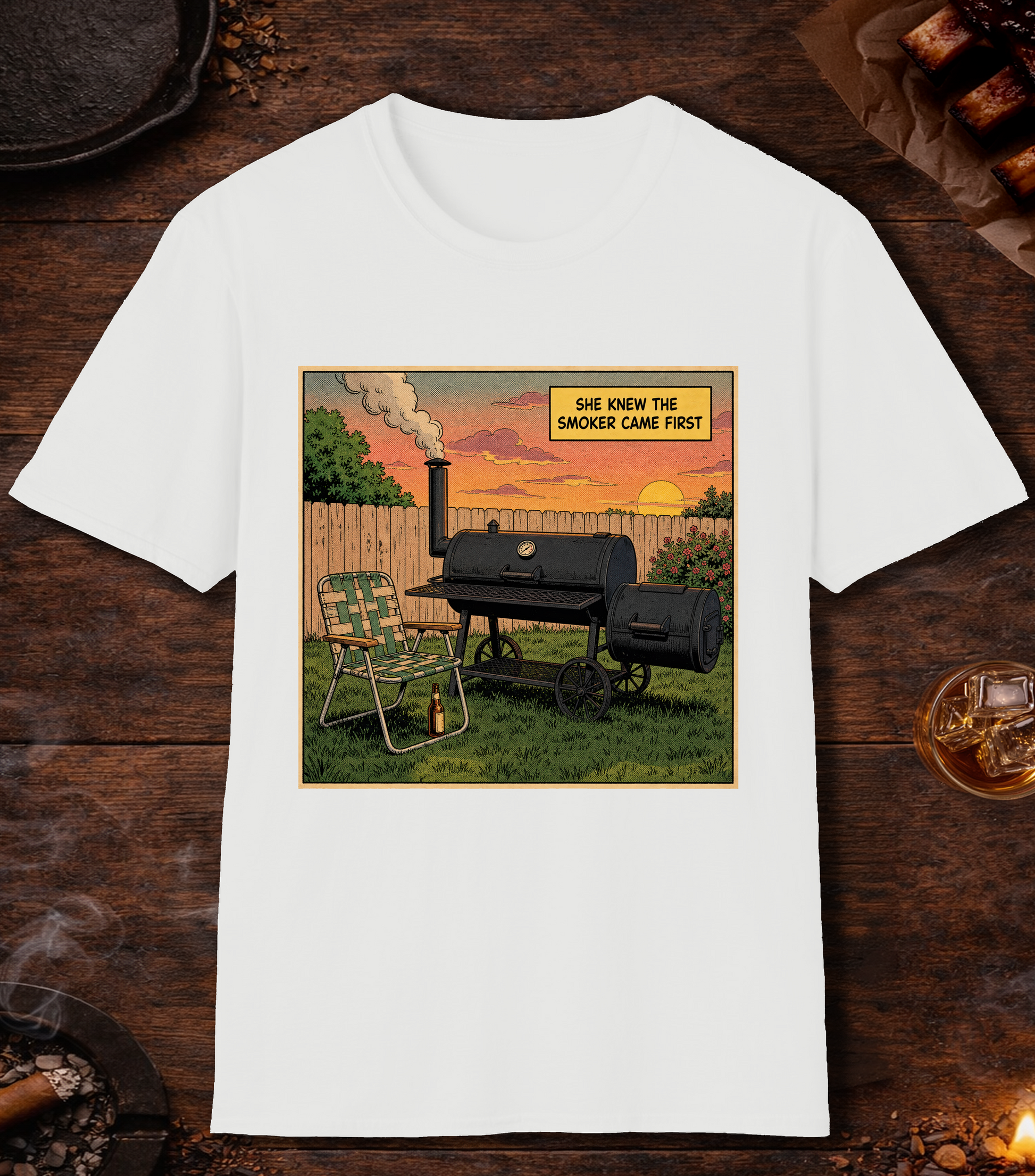 Smoker Came First T-Shirt - White