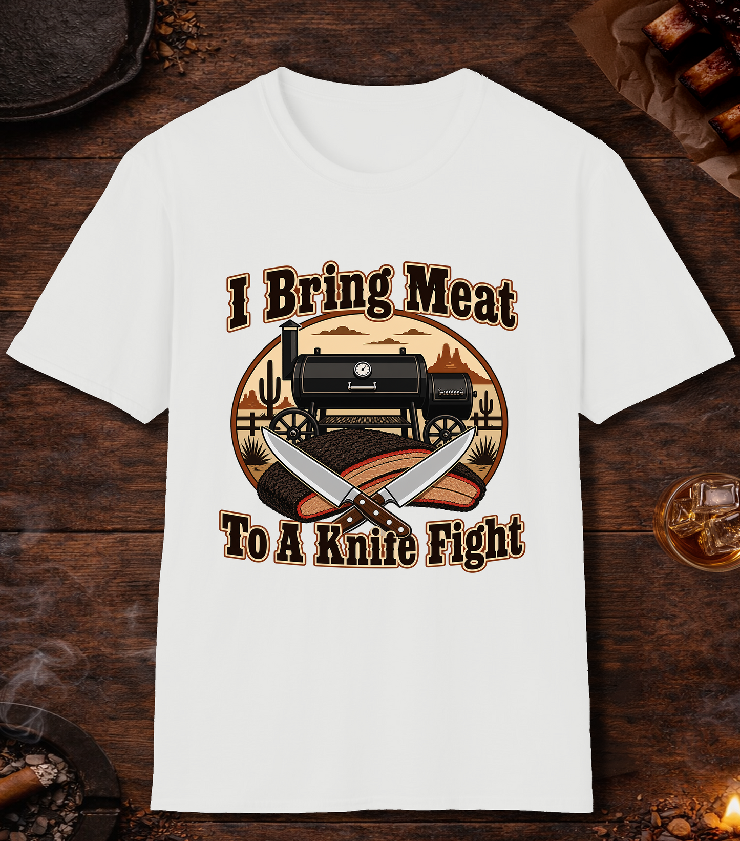 I Bring Meat To A Knife Fight - White
