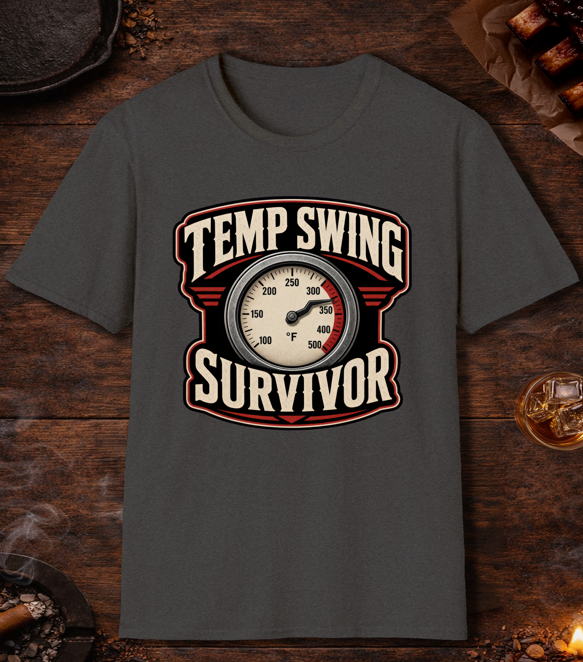 Temp Swing Survivor T-Shirt - Dark Heather