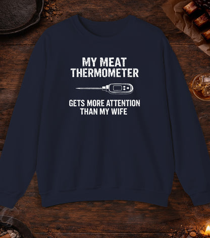 Thermometer More Attention Than Wife Crewneck - Navy
