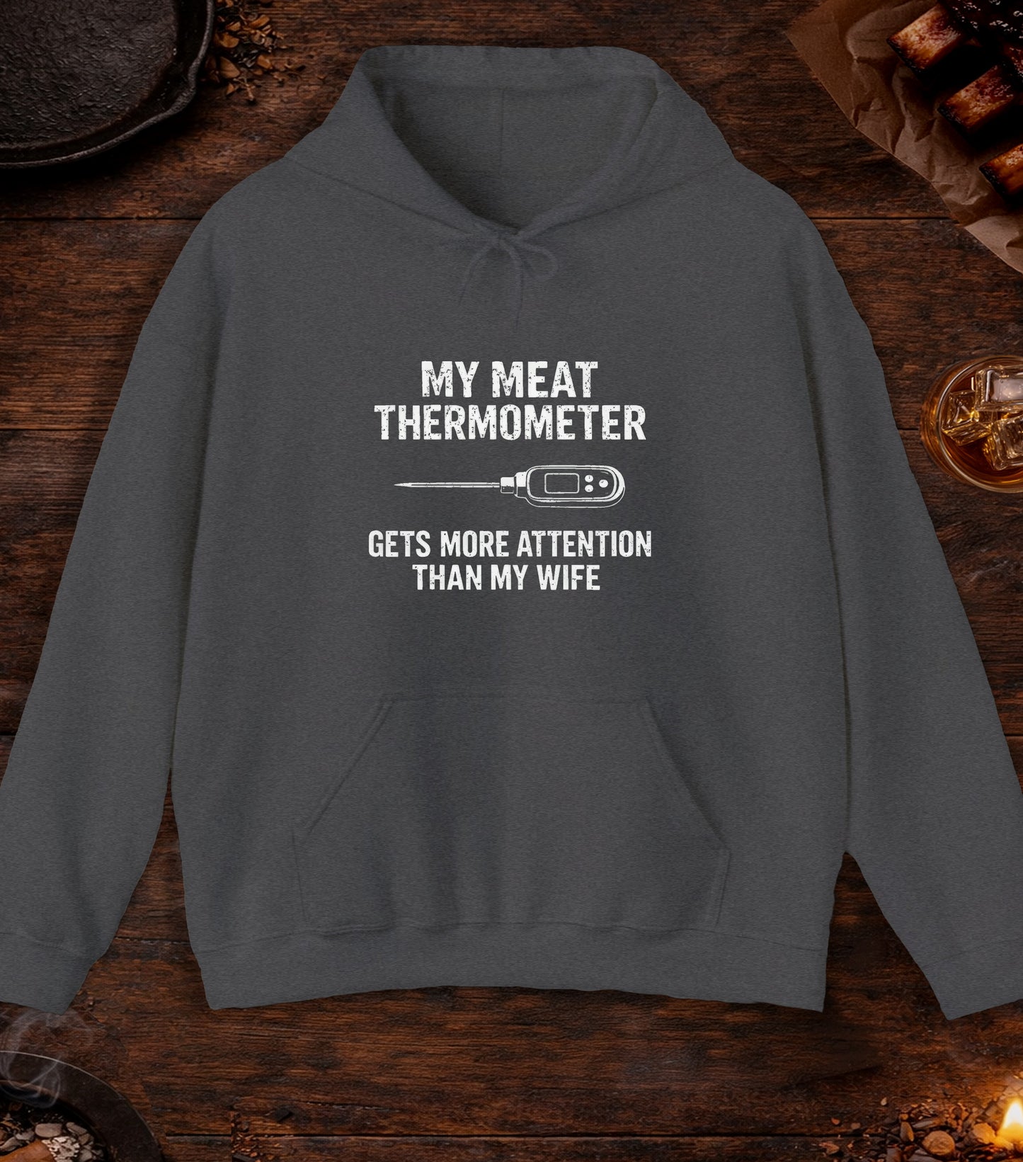Thermometer More Attention Than Wife Hoodie - Dark Heather