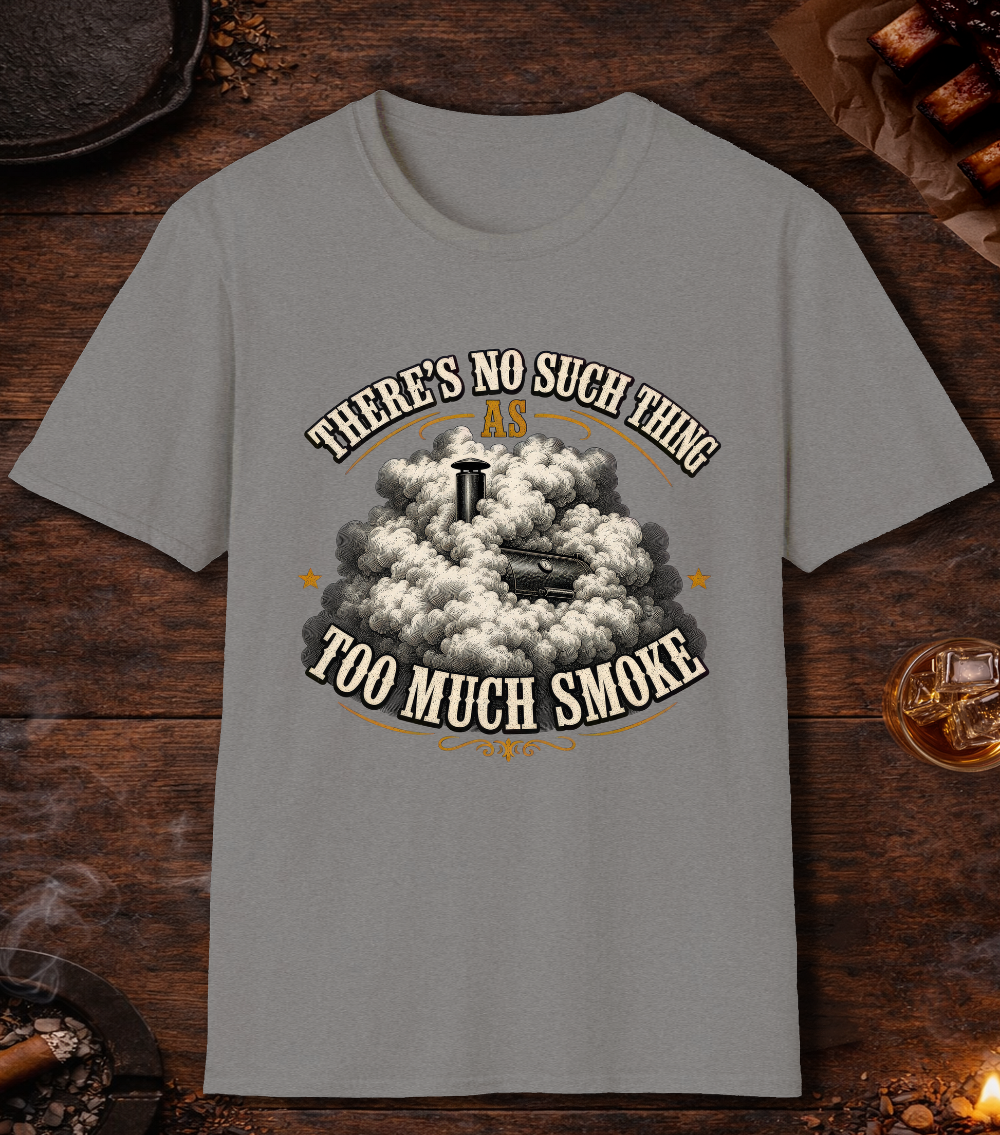 Too Much Smoke T-Shirt - Sport Grey