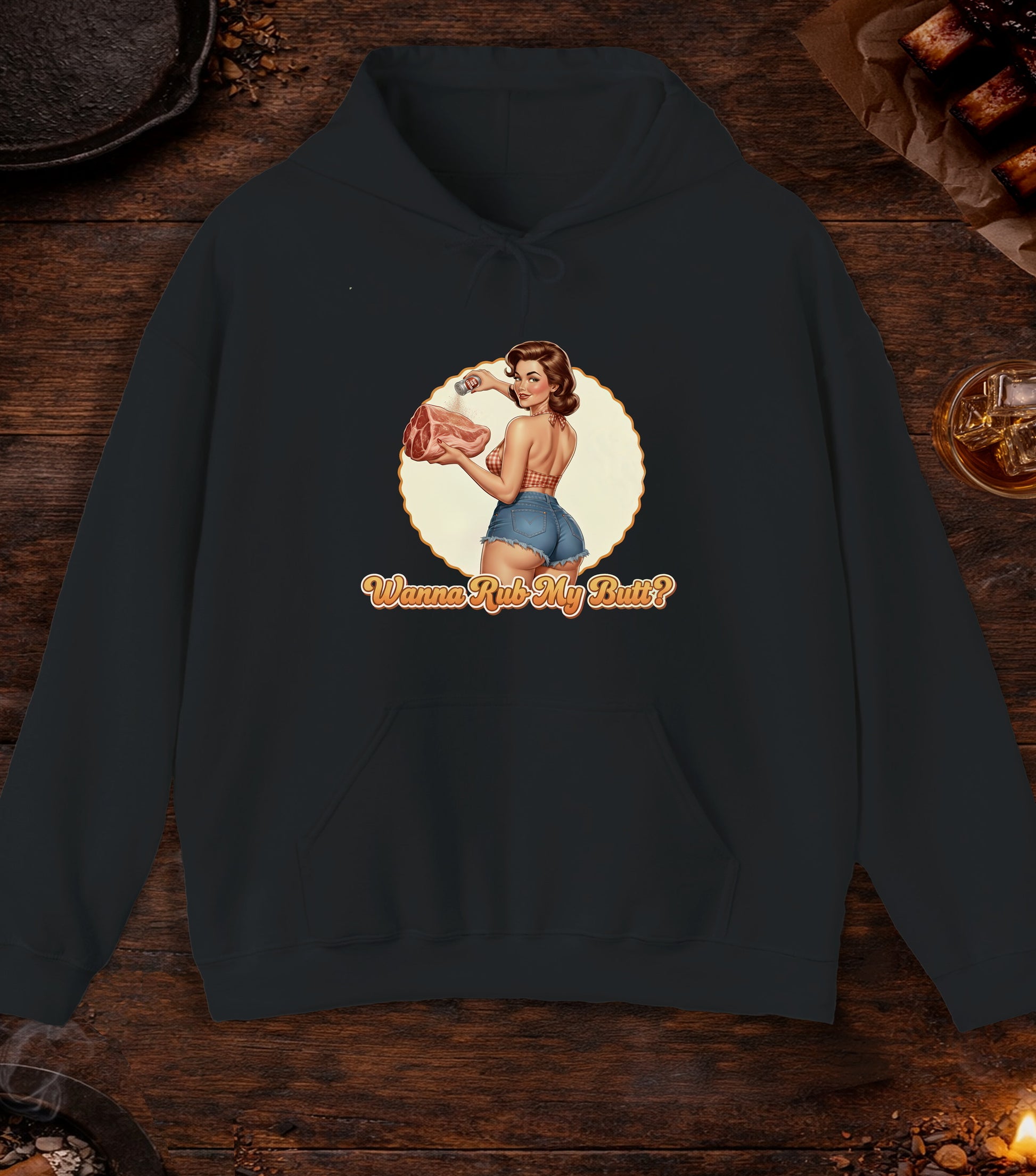 Wanna Rub My Butt Hoodie - Black