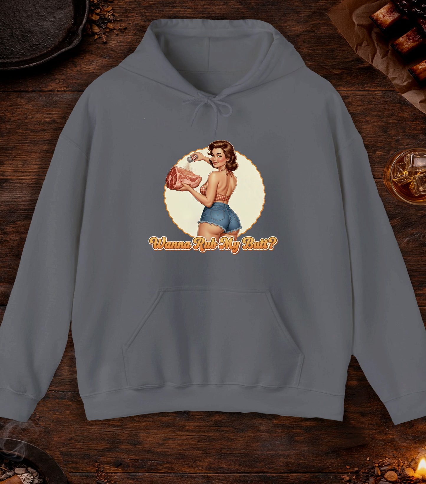 Wanna Rub My Butt Hoodie - Charcoal