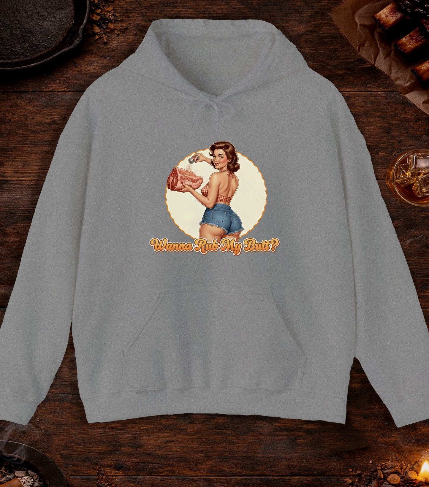 Wanna Rub My Butt Hoodie - Sport Grey