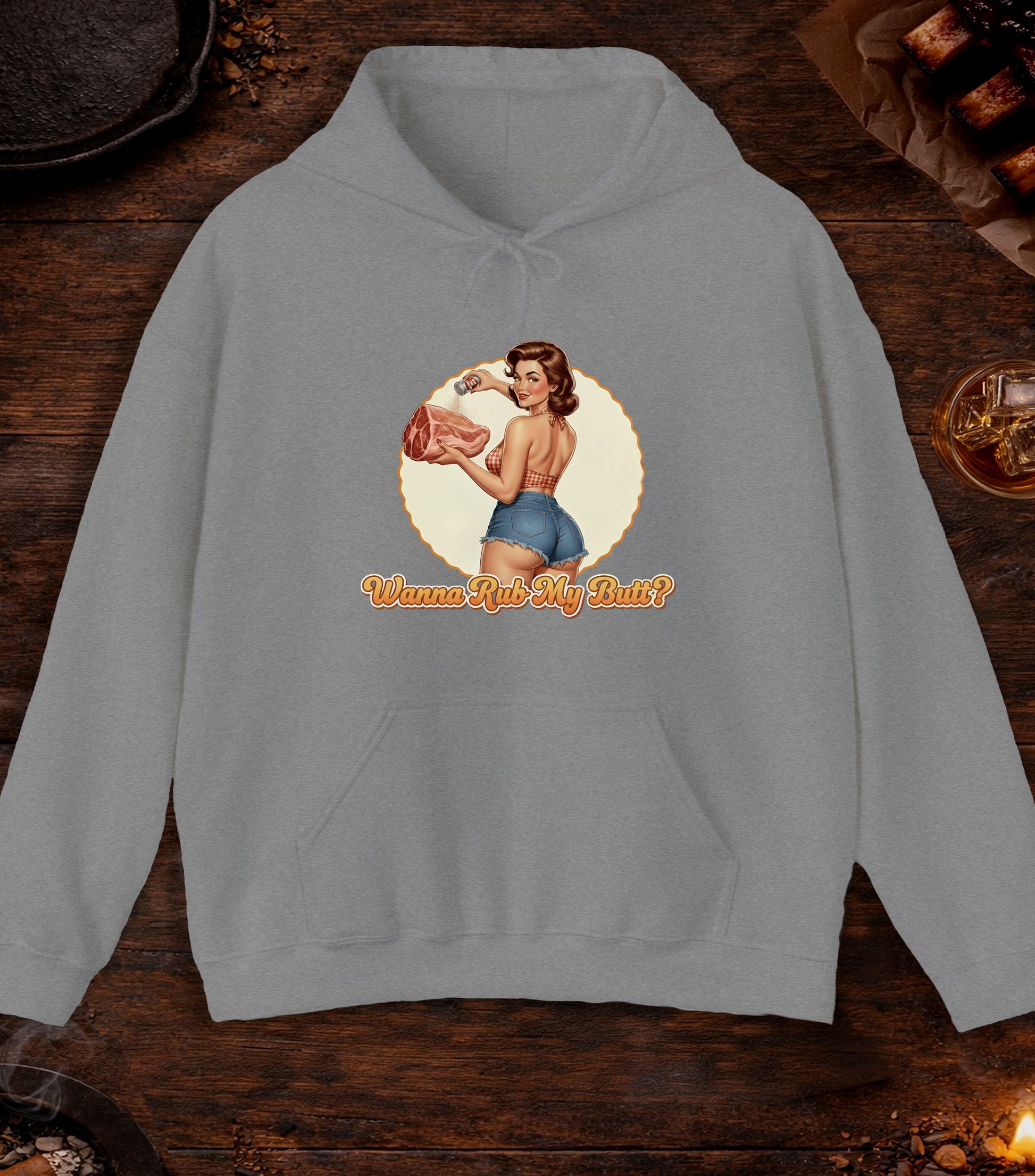 Wanna Rub My Butt Hoodie - Sport Grey