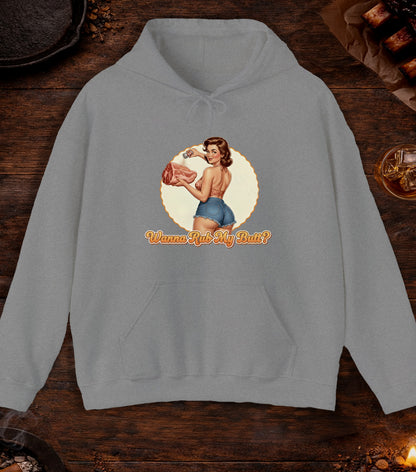 Wanna Rub My Butt Hoodie - Sport Grey
