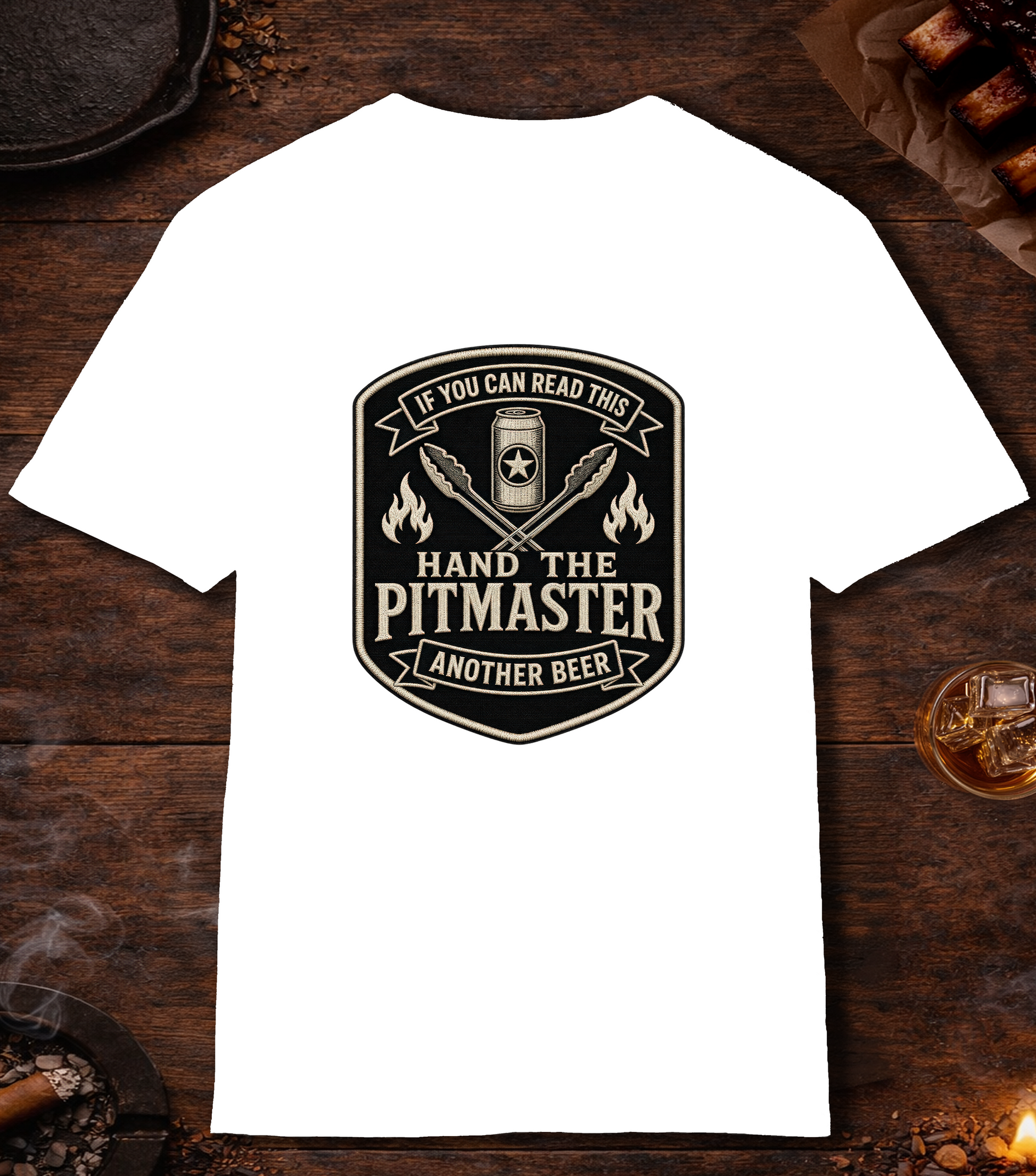 If You Can Read This, Hand the Pitmaster a Beer T-Shirt - White