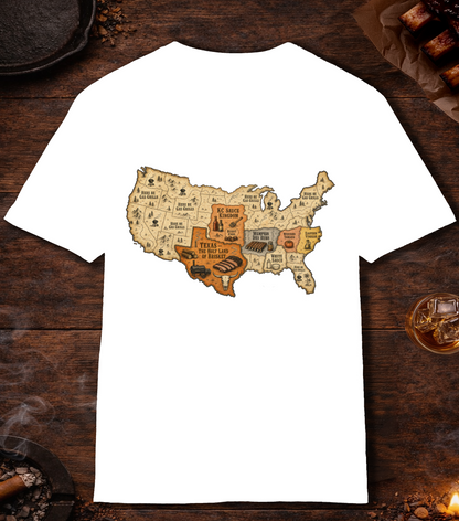 Map of BBQ T-Shirt - White