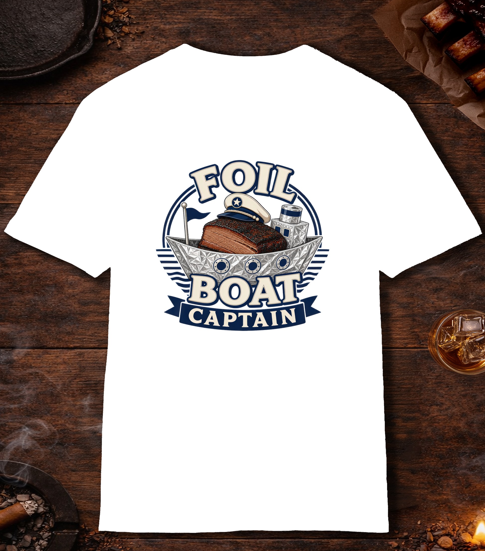 Foil Boat Captain T-Shirt - White