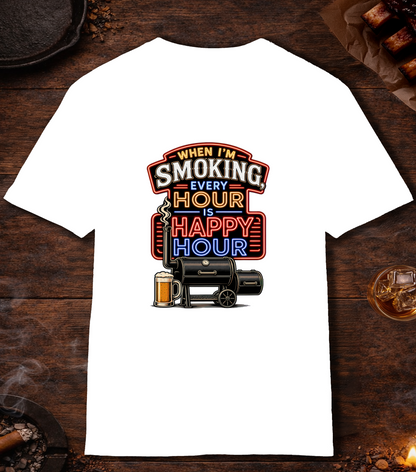 Smoking Happy Hour T-Shirt - White