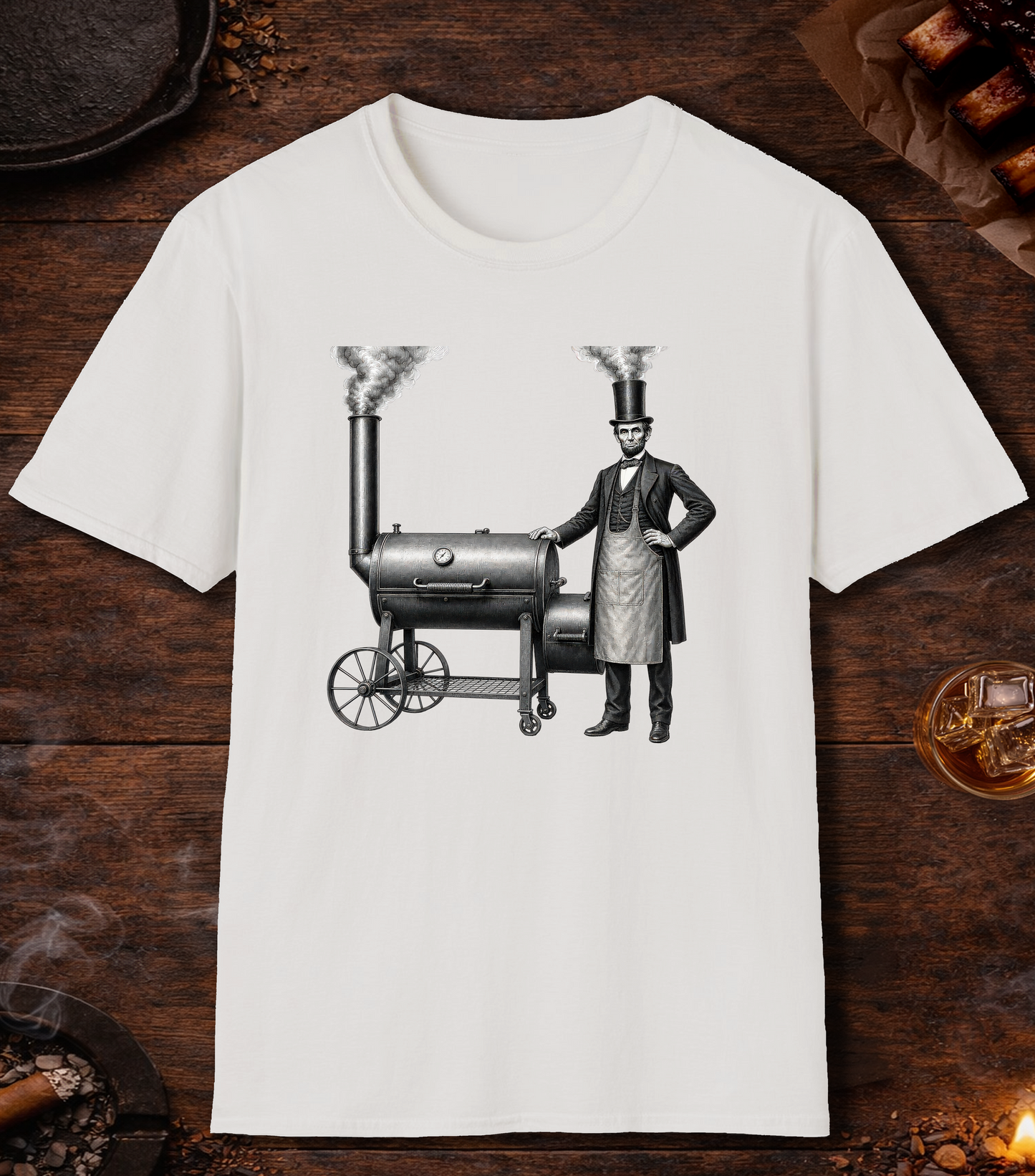 Abe Lincoln Stovetop T-Shirt - White