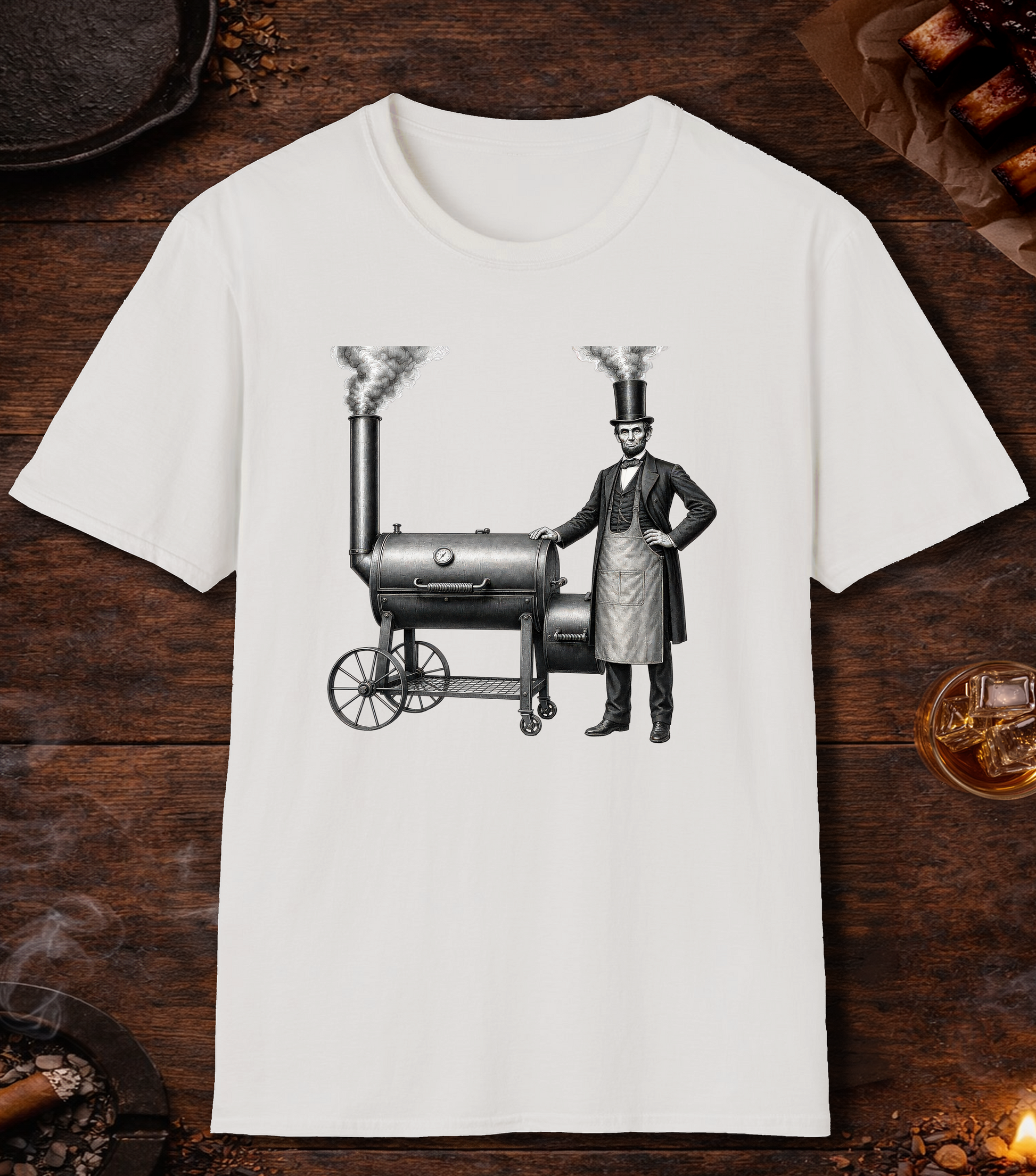 Abe Lincoln Stovetop T-Shirt - White