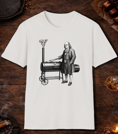 Ben Franklin Charcoal Chimney T-Shirt - White