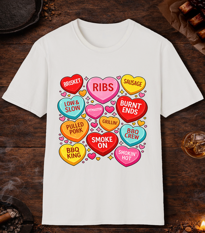 Valentines Day BBQ Hearts T-Shirt - White