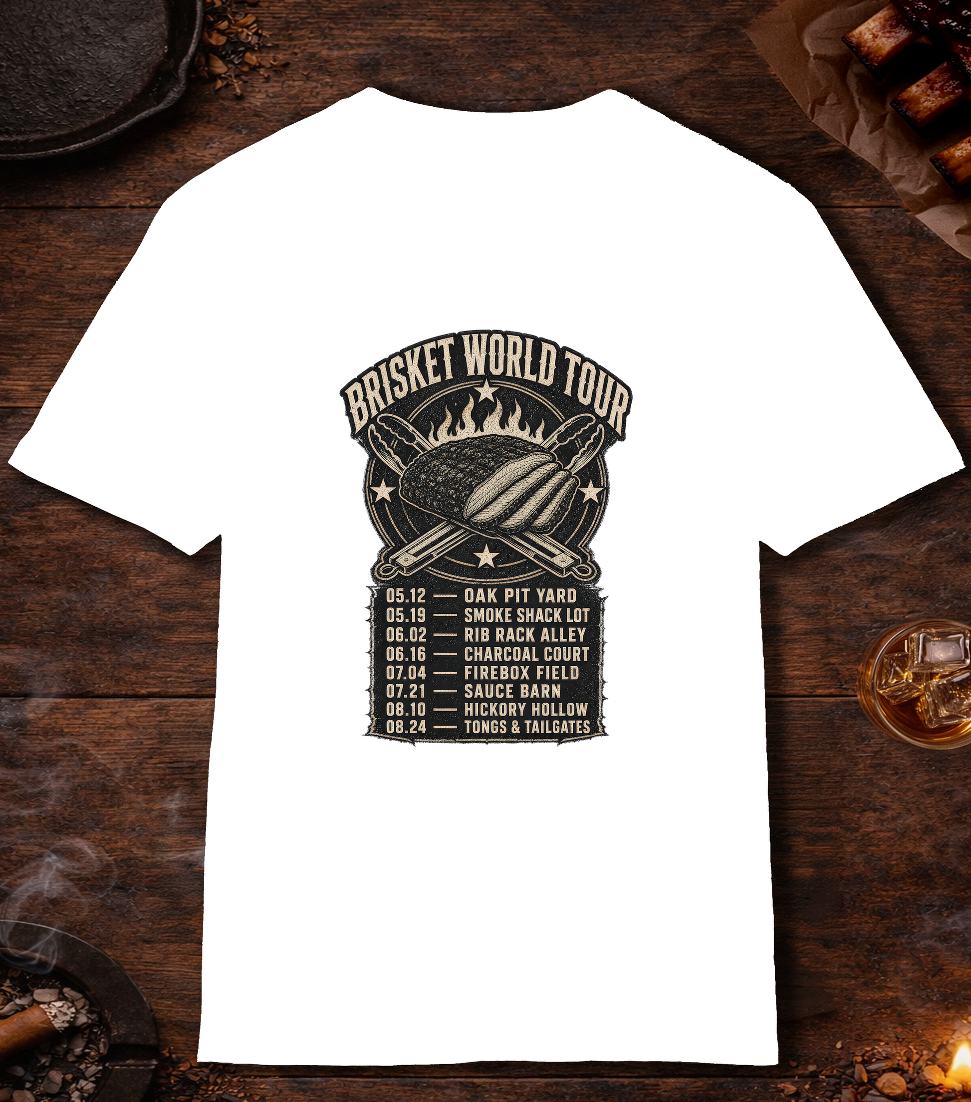 Brisket World Tour T-Shirt - White