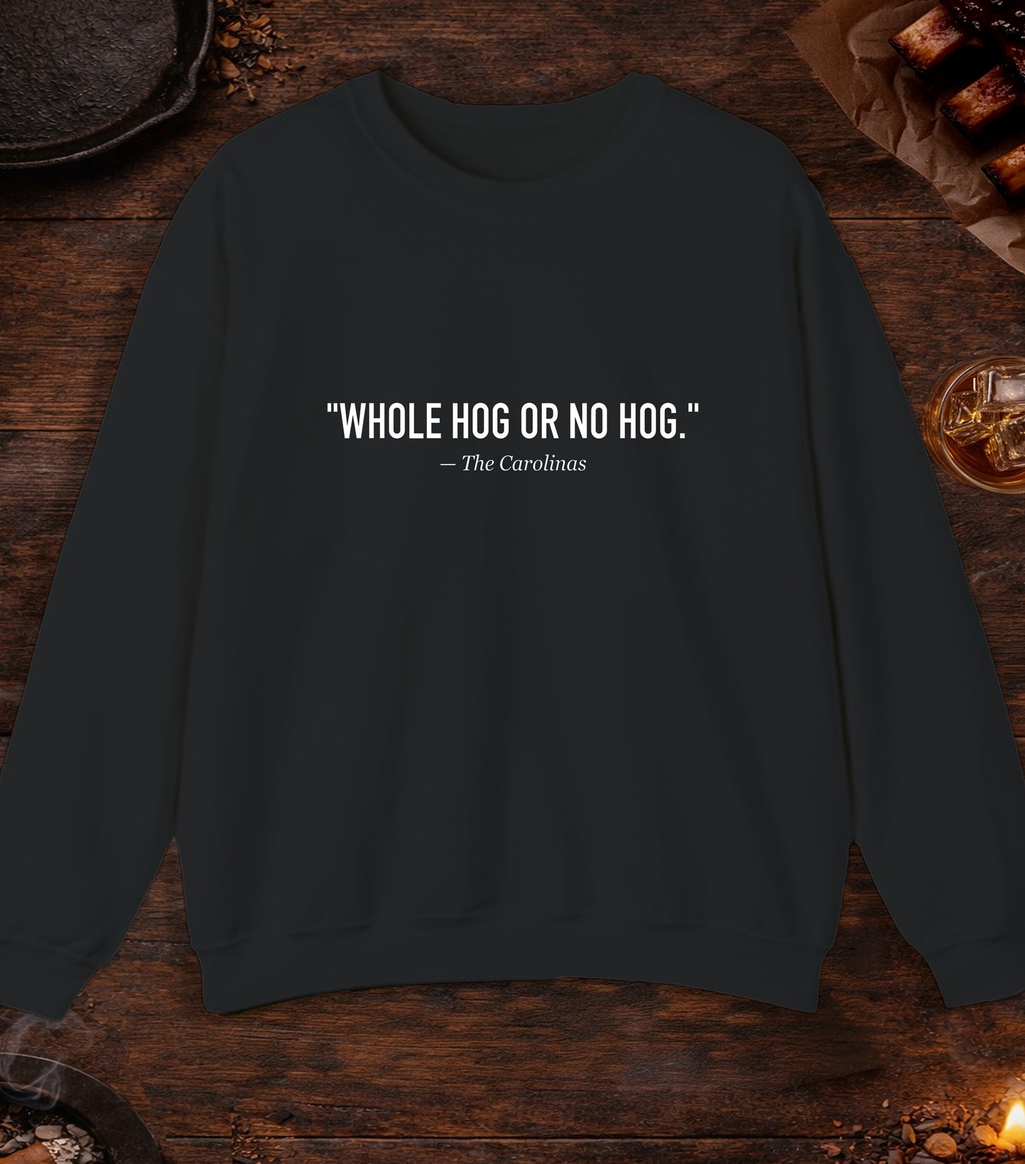 Whole Hog Quote Crewneck - Black