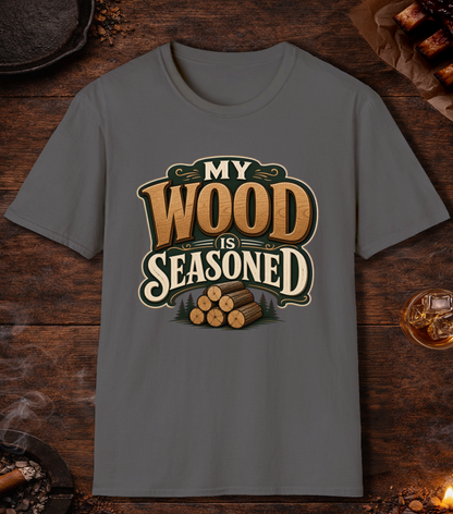 Wood Is Seasoned T-Shirt - Charcoal