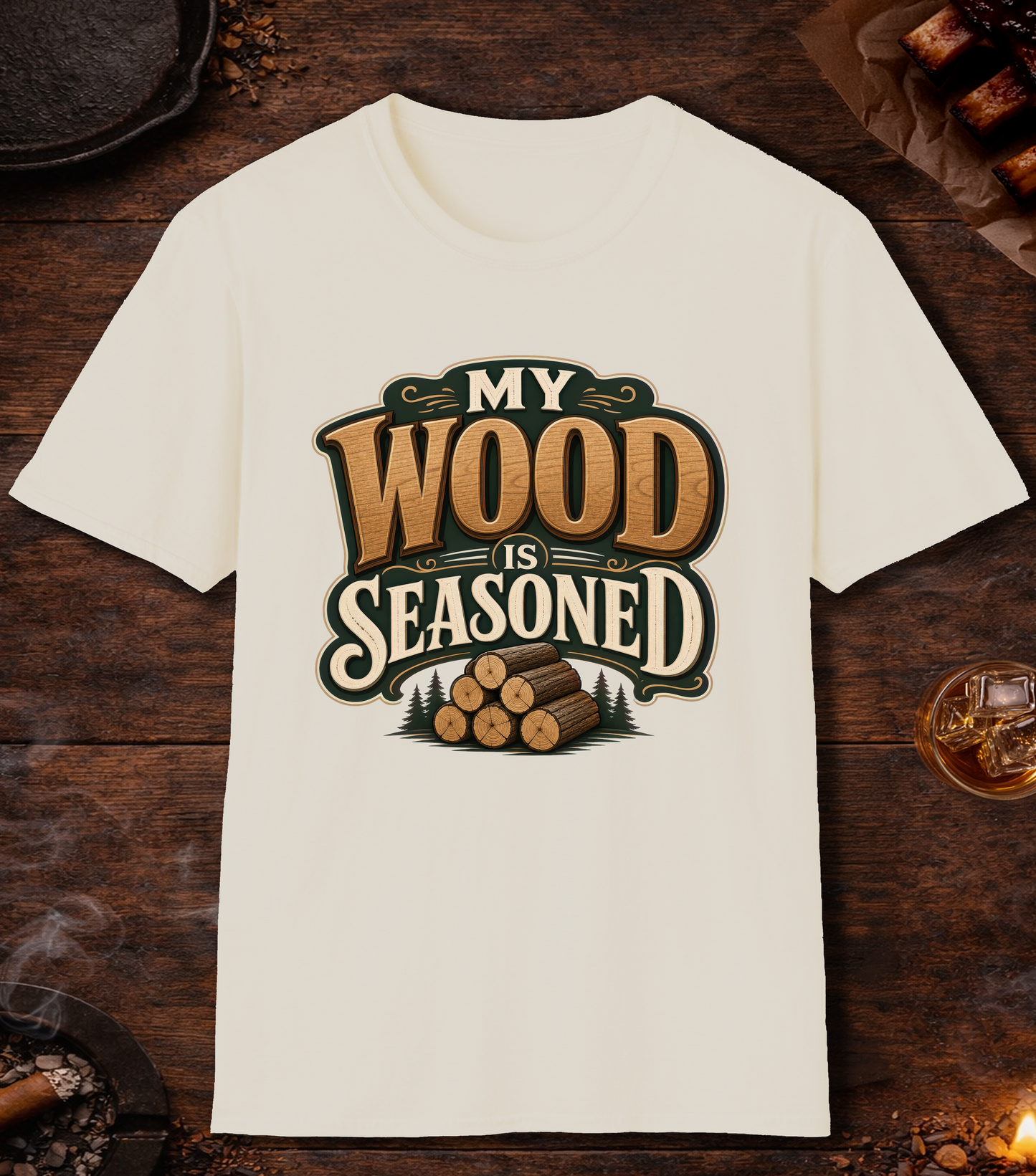 Wood Is Seasoned T-Shirt - Natural