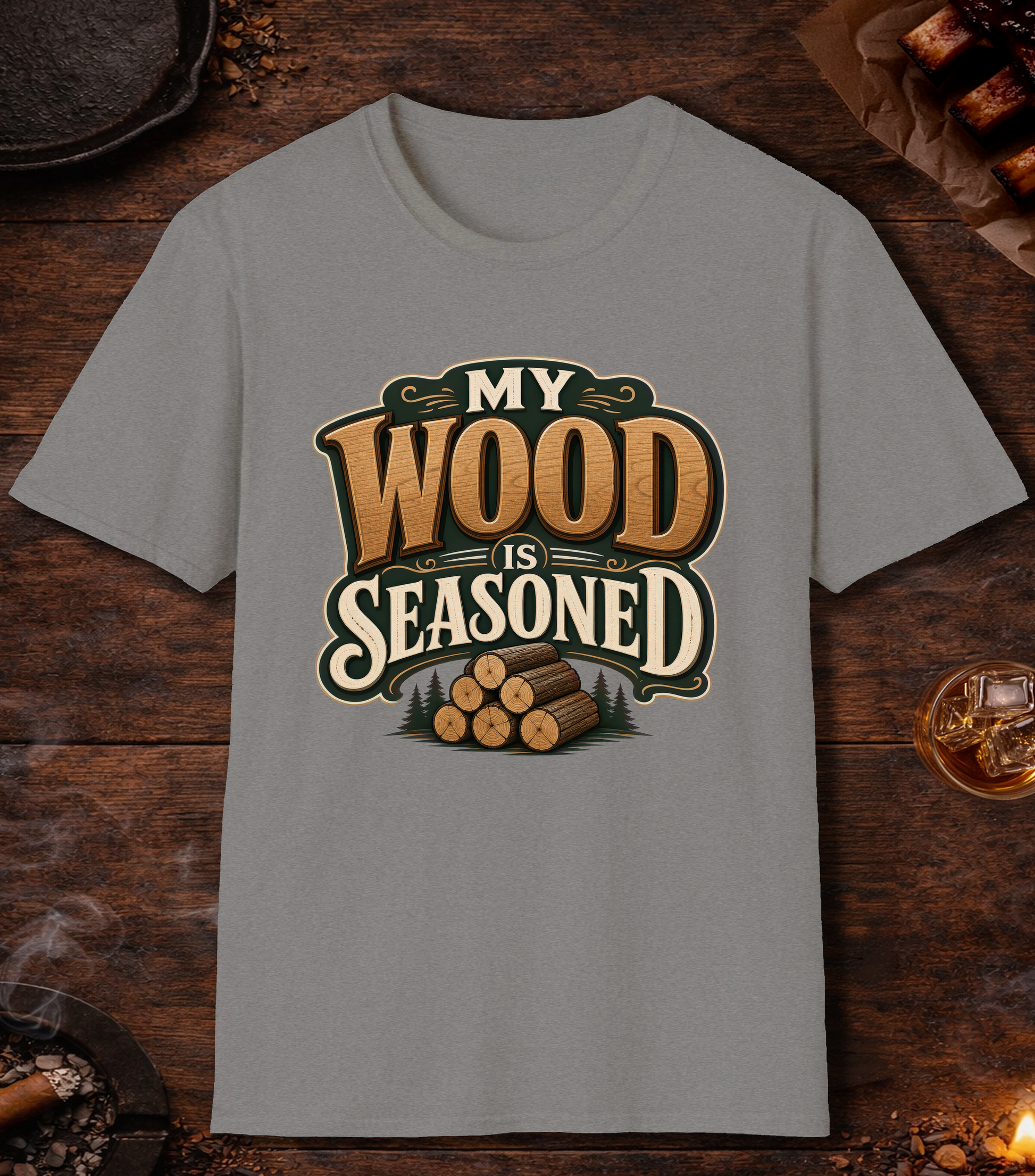 Wood Is Seasoned T-Shirt - Sport Grey