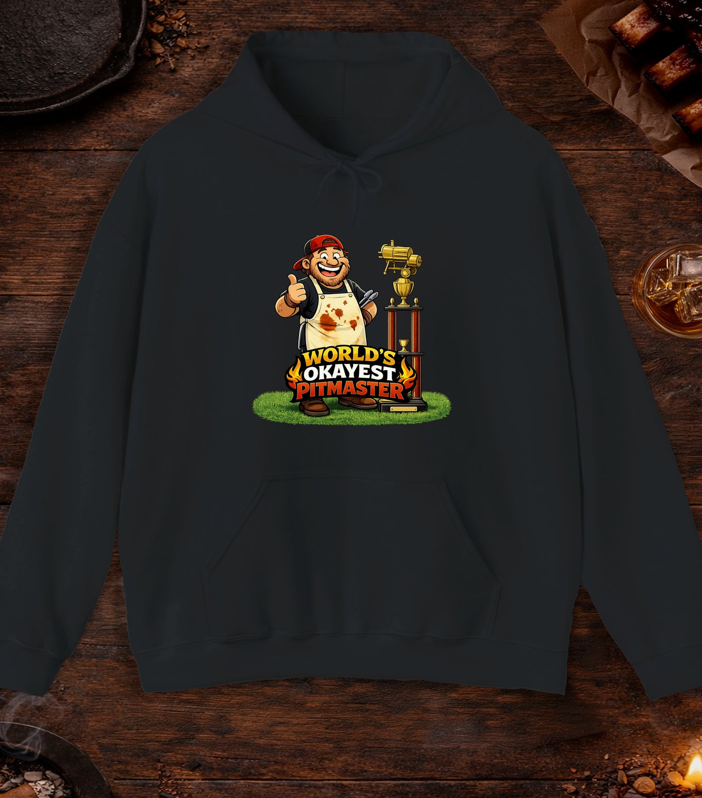 Worlds Okayest Pitmaster Hoodie - Black