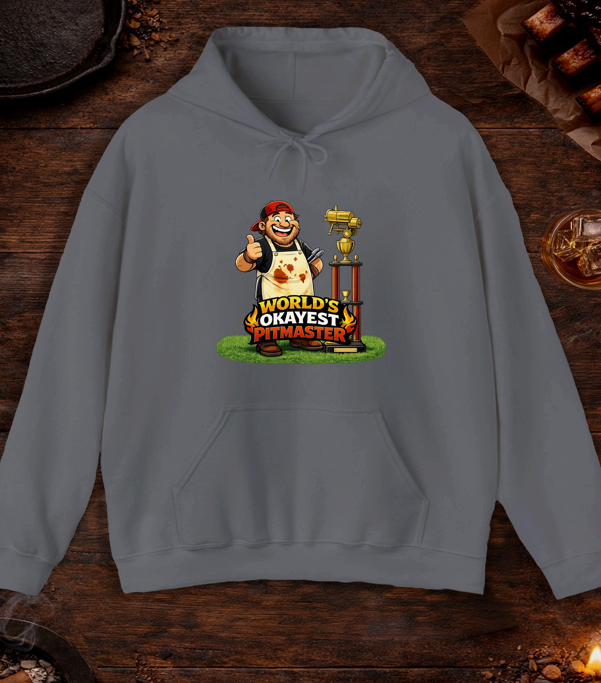 Worlds Okayest Pitmaster Hoodie - Charcoal