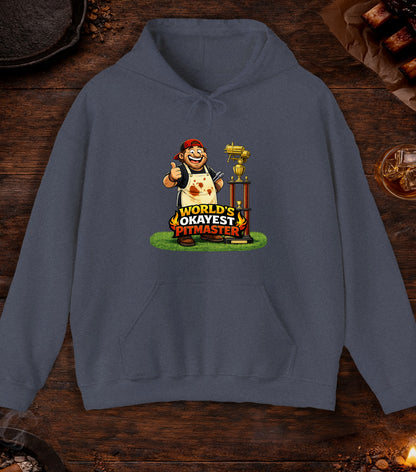 Worlds Okayest Pitmaster Hoodie - Heather Navy