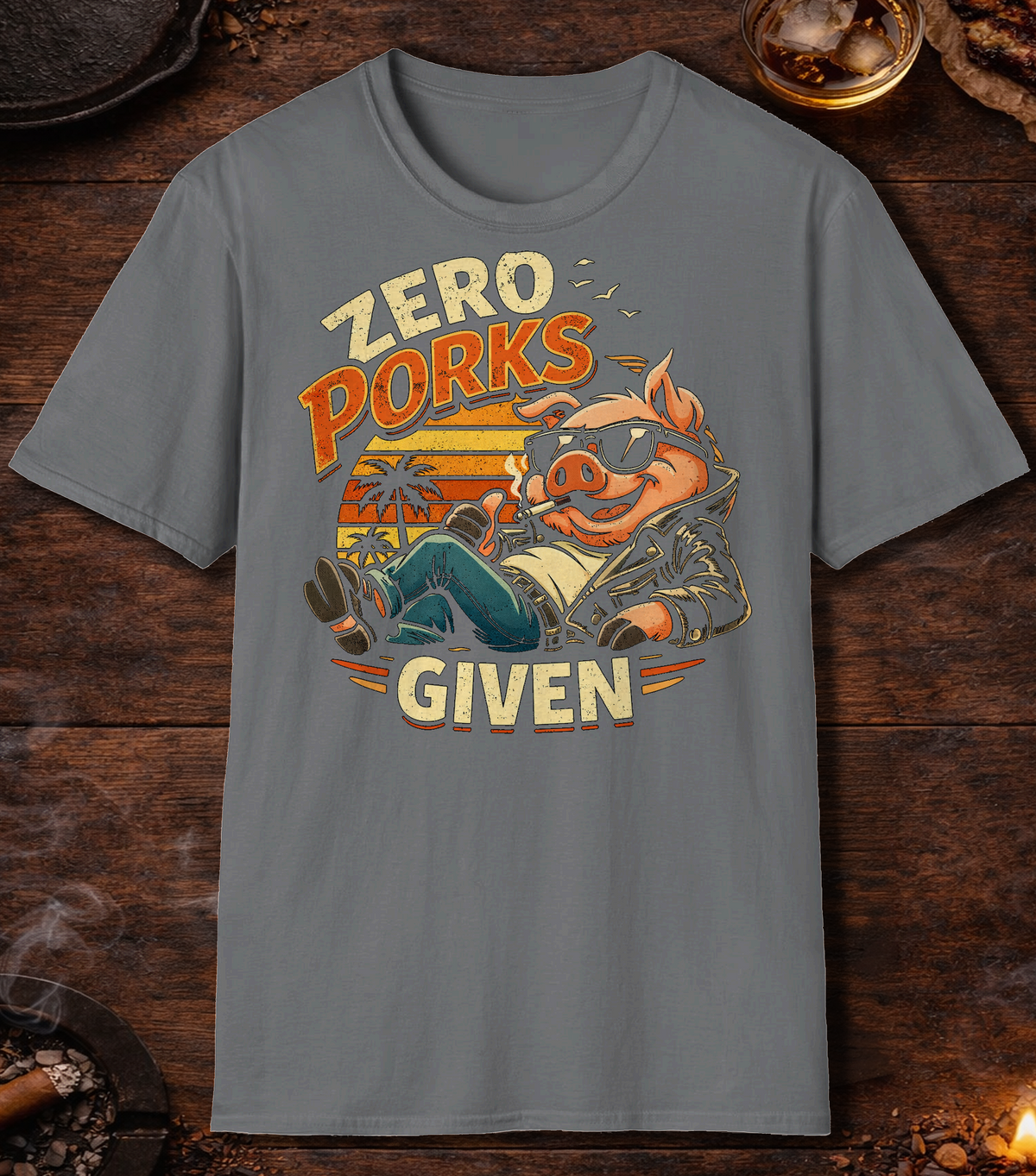 Zero Porks Given T-Shirt - Sport Grey