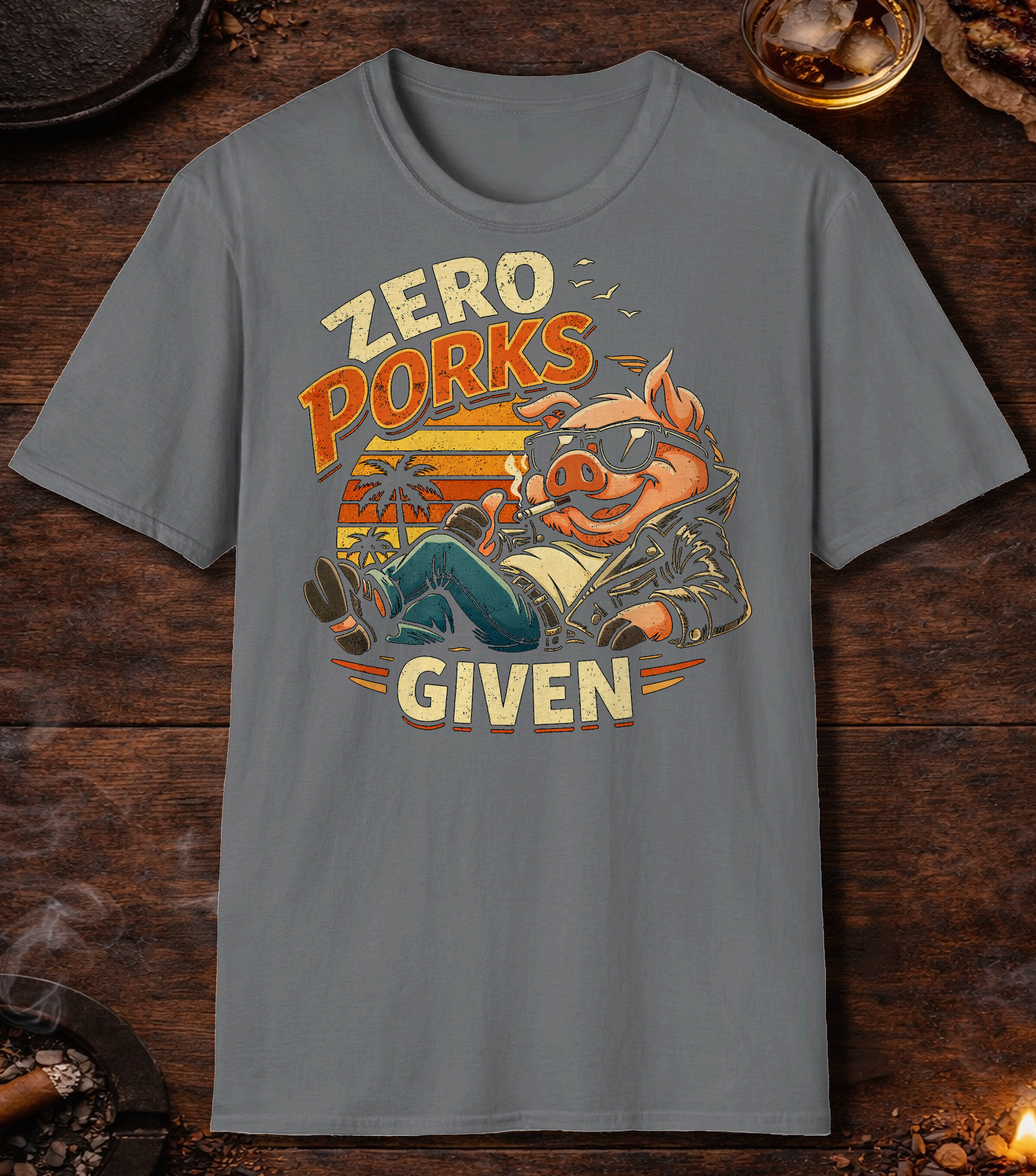 Zero Porks Given T-Shirt - Sport Grey