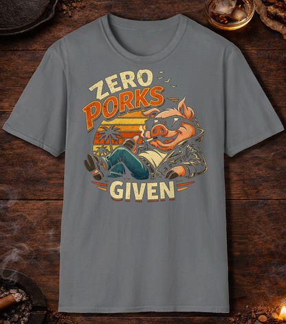 Zero Porks Given T-Shirt - Sport Grey
