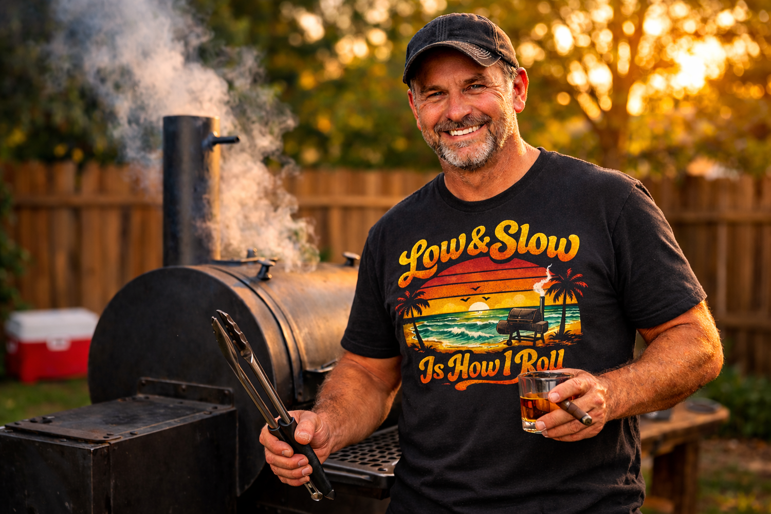 Pitmaster wearing BBQ Savage apparel